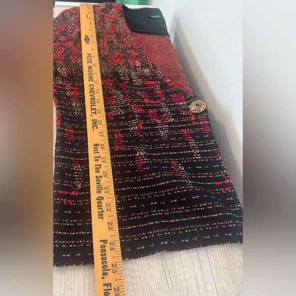 Misook Knit Cardigan One Button Business Old Money Festive Holiday Size Large - Picture 5 of 11